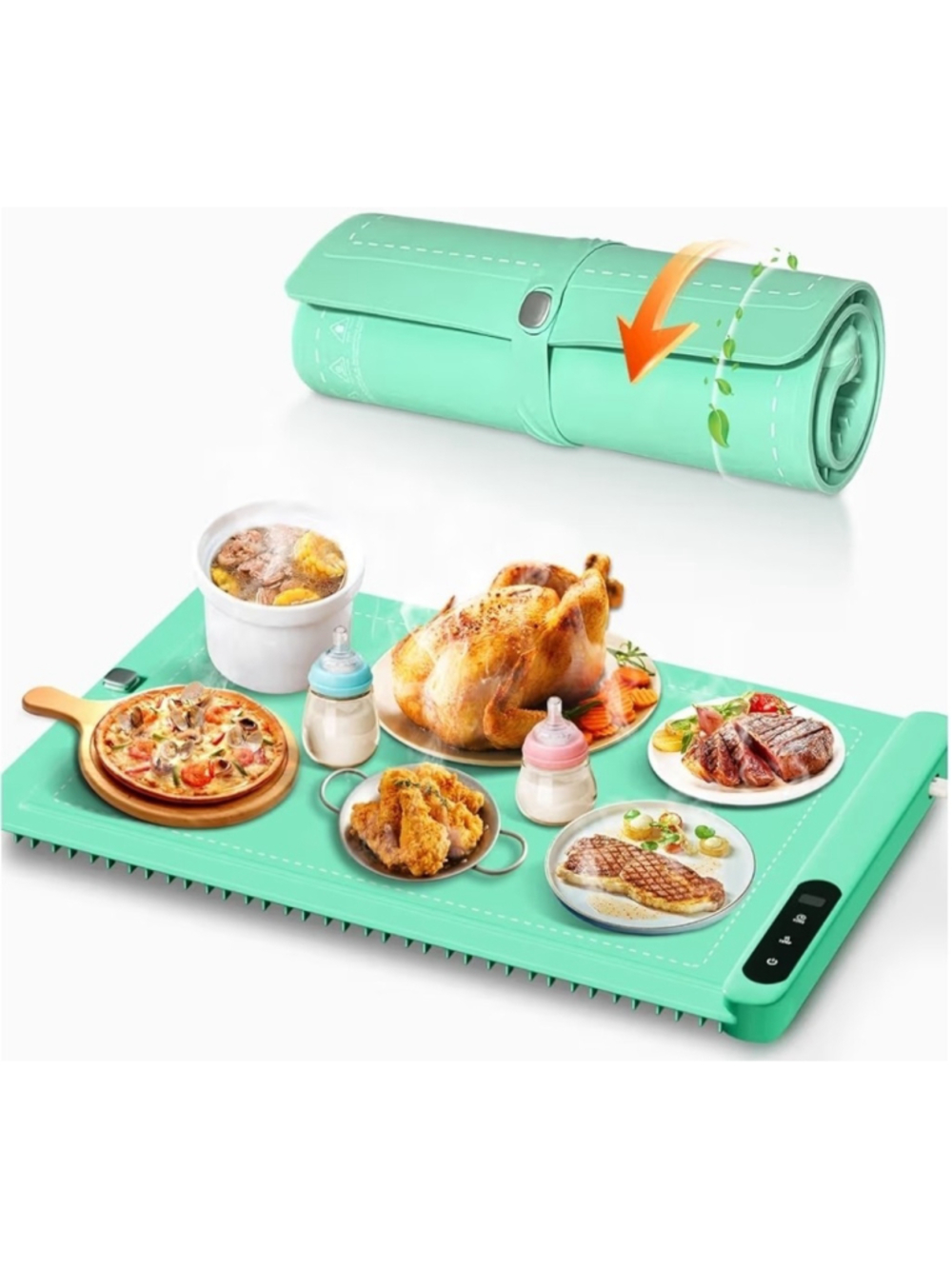 Electric Food Warming Mat: 6-Temp Food Trays Heating Mat Upgrade Graphene.